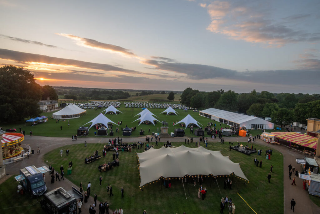 stowe corporate event aerial view