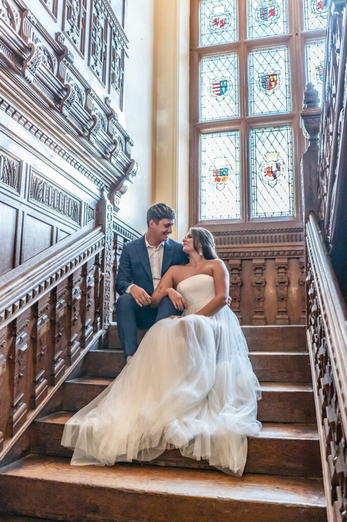 winchester house wedding stair shot